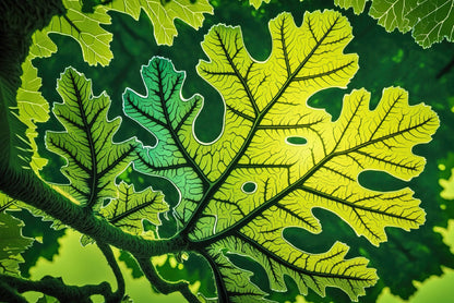 Close-Up Photo of A Green Leaf Print 100% Australian Made - Bella Home Decor