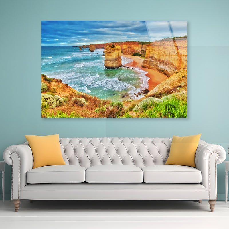 Great Ocean Road in Australia Acrylic Glass Print Tempered Glass Wall Art 100% Made in Australia Ready to Hang - Bella Home Decor
