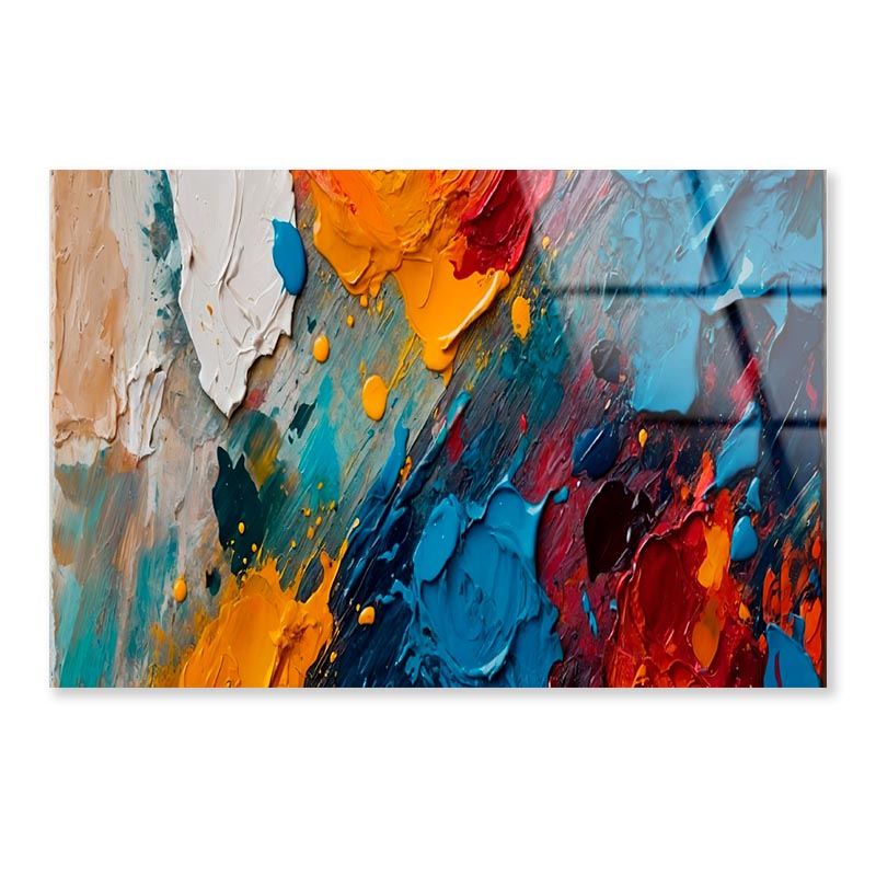 Colorful Abstract Design  Acrylic Glass Print Tempered Glass Wall Art 100% Made in Australia Ready to Hang - Bella Home Decor