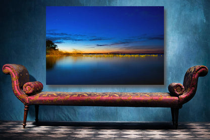 Rio Lake Sunset Minimalist UV Direct Aluminum Print Australian Made Quality