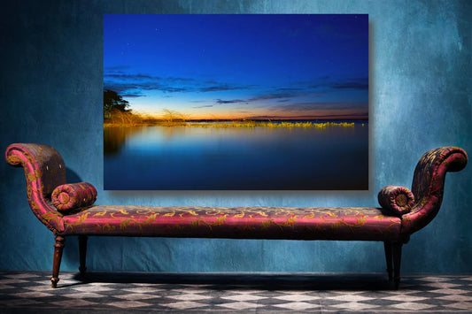 Rio Lake Sunset Minimalist UV Direct Aluminum Print Australian Made Quality