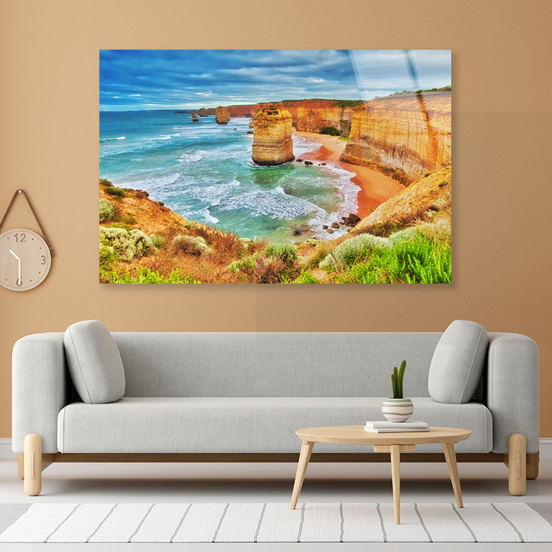 Great Ocean Road in Australia Acrylic Glass Print Tempered Glass Wall Art 100% Made in Australia Ready to Hang - Bella Home Decor