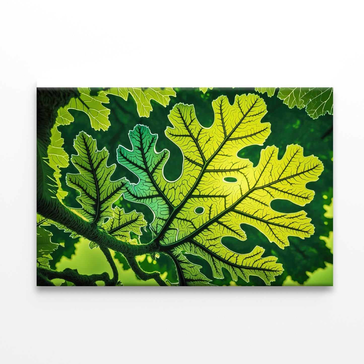 Close-Up Photo of A Green Leaf Print 100% Australian Made - Bella Home Decor