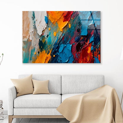 Colorful Abstract Design  Acrylic Glass Print Tempered Glass Wall Art 100% Made in Australia Ready to Hang - Bella Home Decor