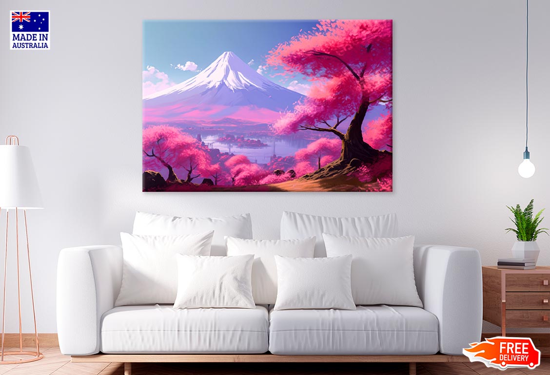 Fuji & Cherry Blossom & Mountain Print 100% Australian Made