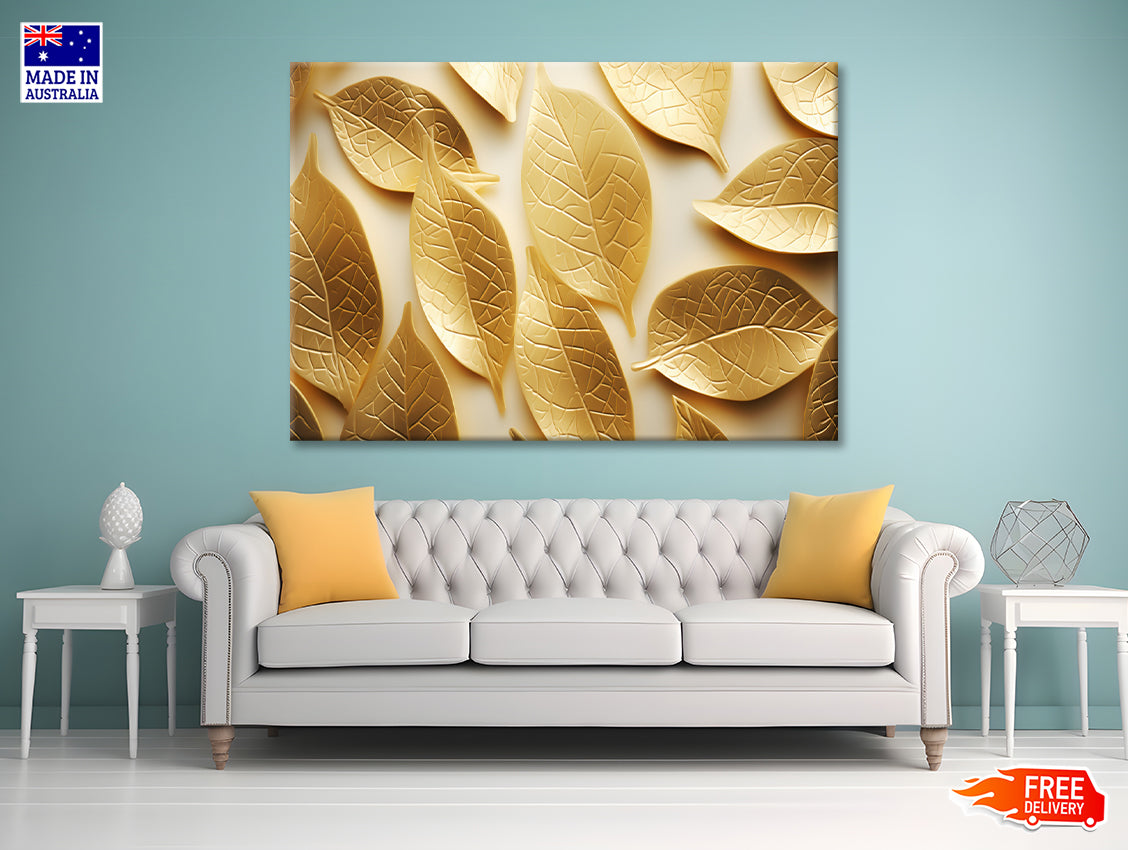 Close-Up of Golden Leaves Print 100% Australian Made - Bella Home Decor