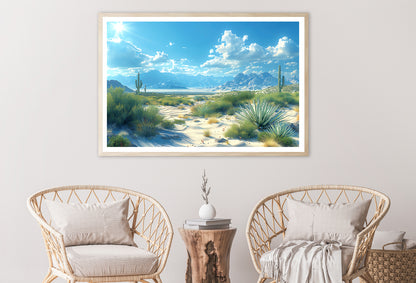 Plants under a Cloudy Sky with Mountains Home Decor Premium Quality Poster Print Choose Your Sizes - Bella Home Decor