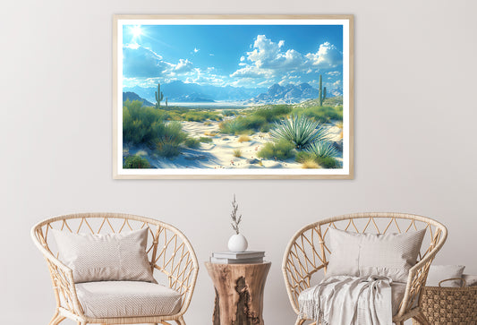 Plants under a Cloudy Sky with Mountains Home Decor Premium Quality Poster Print Choose Your Sizes - Bella Home Decor