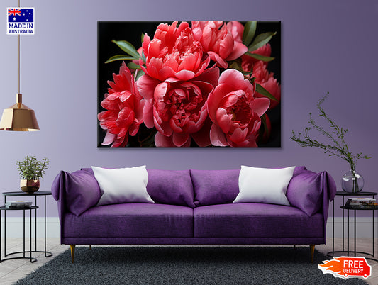 Group of Garden Roses with Leaves Print 100% Australian Made - Bella Home Decor