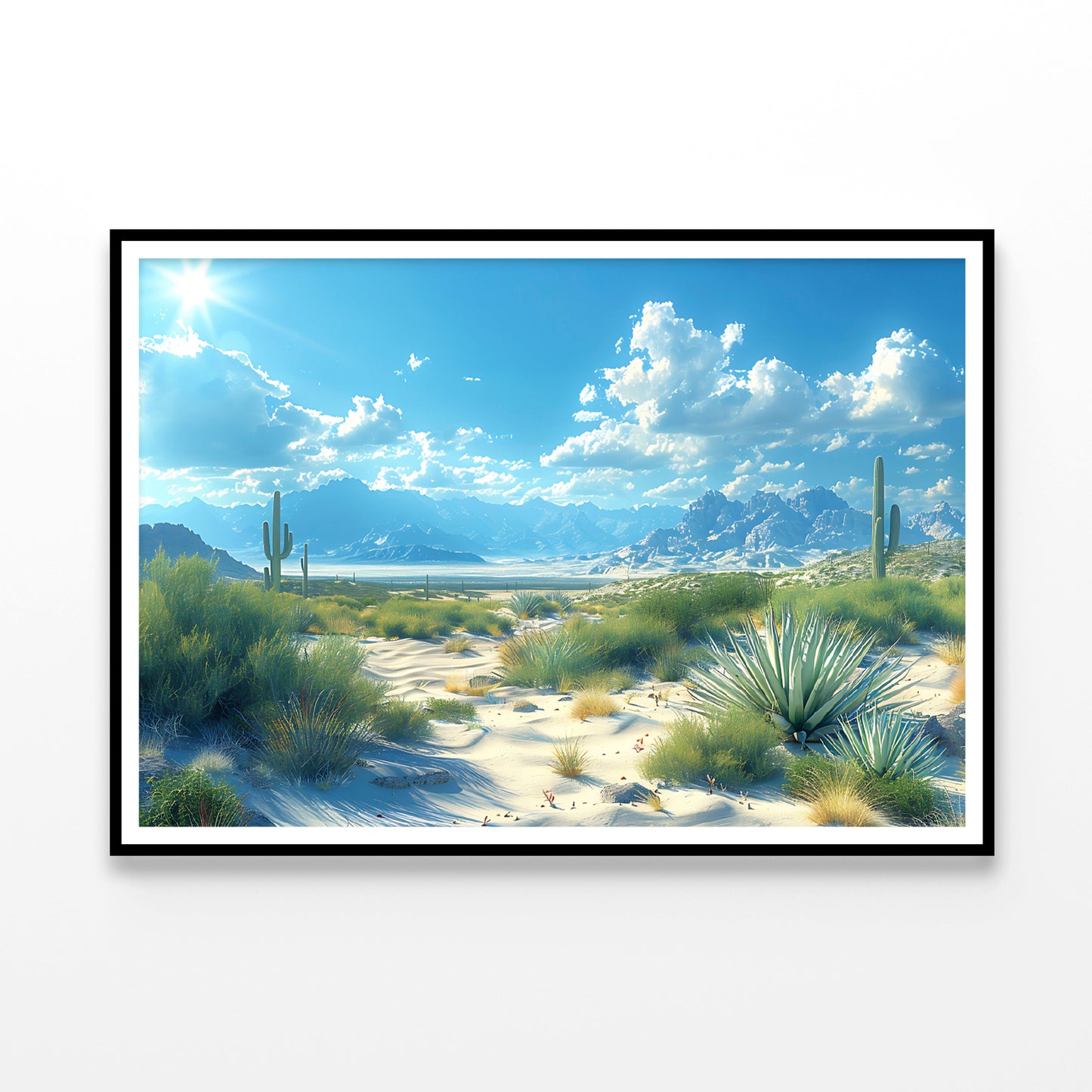 Plants under a Cloudy Sky with Mountains Home Decor Premium Quality Poster Print Choose Your Sizes - Bella Home Decor