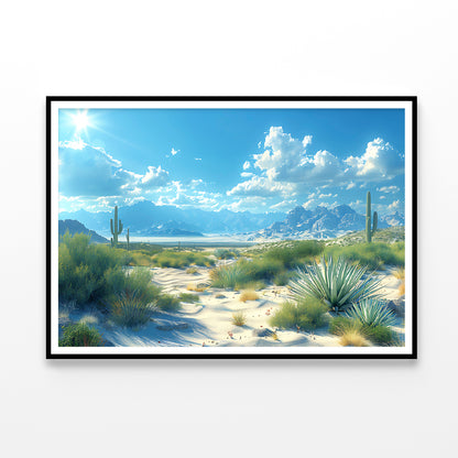 Plants under a Cloudy Sky with Mountains Home Decor Premium Quality Poster Print Choose Your Sizes - Bella Home Decor