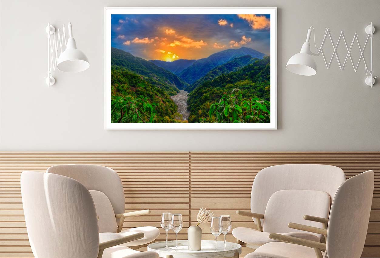 Rolling Mountain Sunrise Sky and Winding Valley Grass Home Decor Premium Quality Poster Print Choose Your Sizes