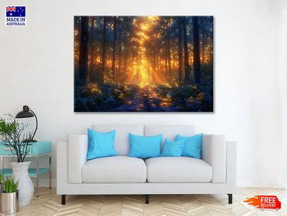 Forest with the Bright Sun Shining Print 100% Australian Made - Bella Home Decor