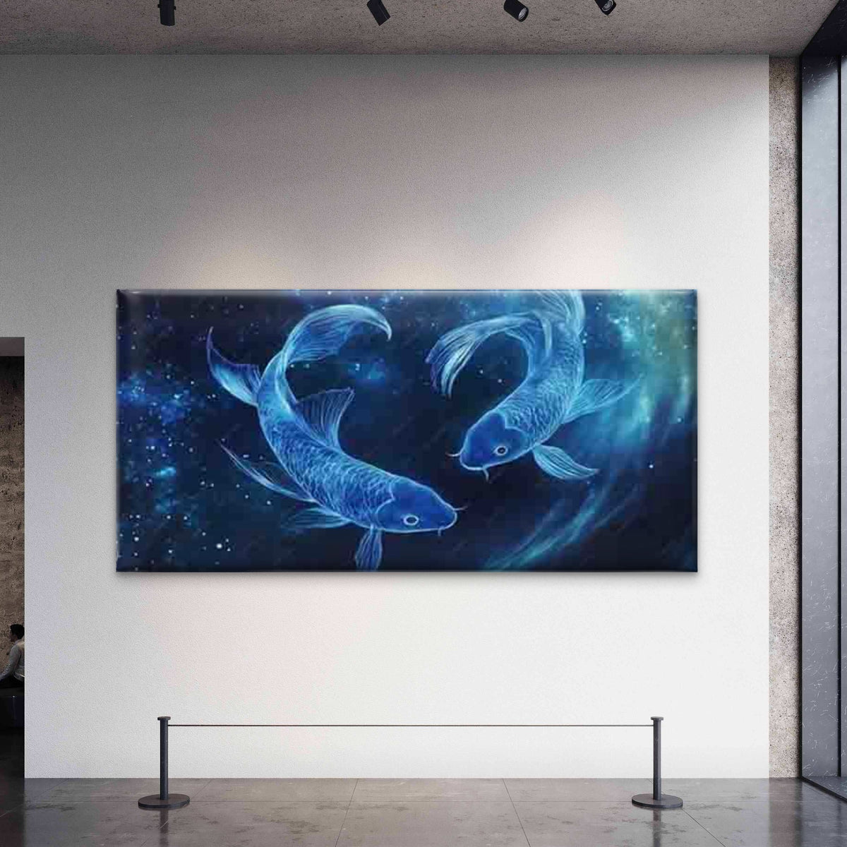 Abstract Koi Fish Swimming Wall Art Canvas Office Home Room Framed 120x60cm