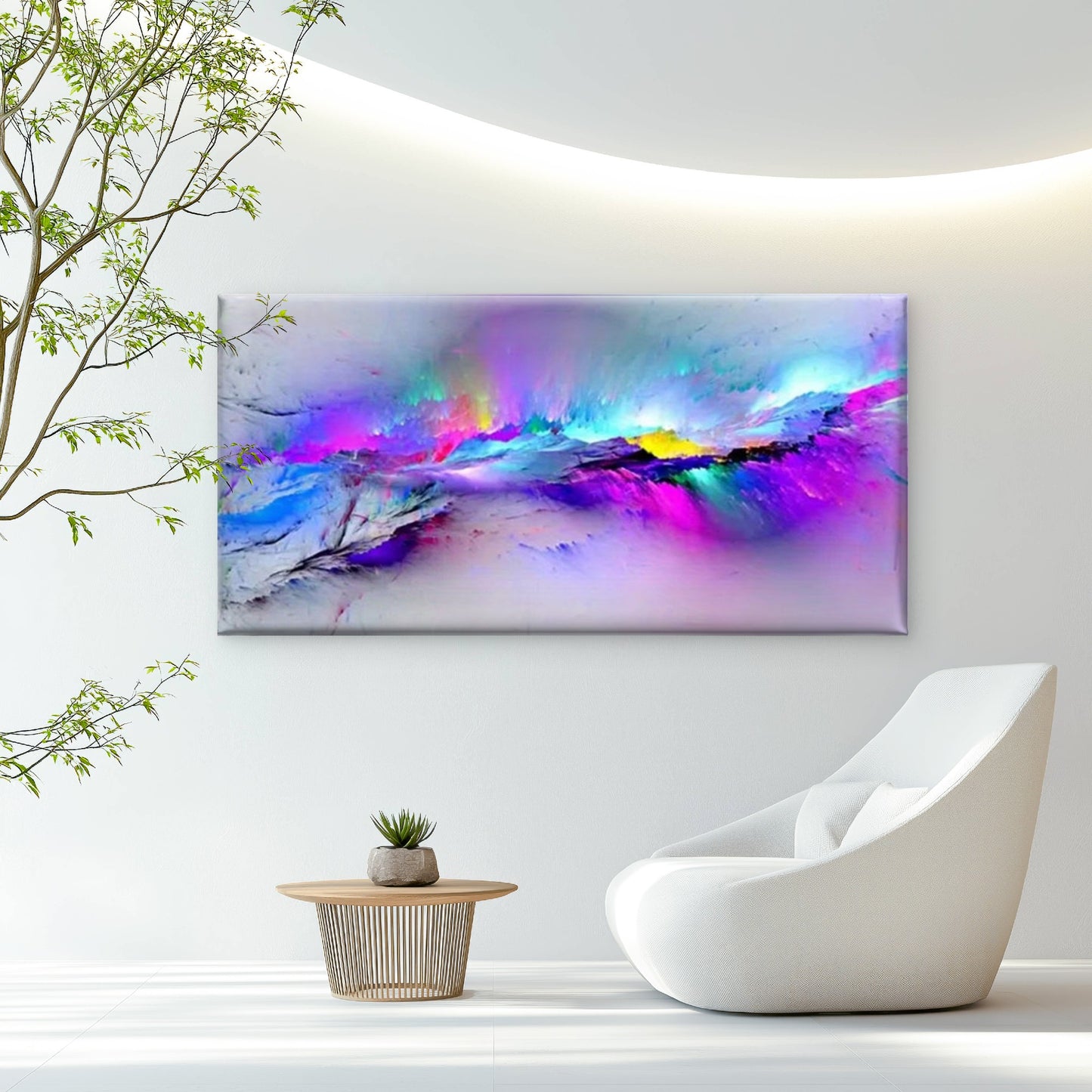 Multicolor Iridescent Swirls Wall Art Canvas Office Home Room Framed 120x60cm