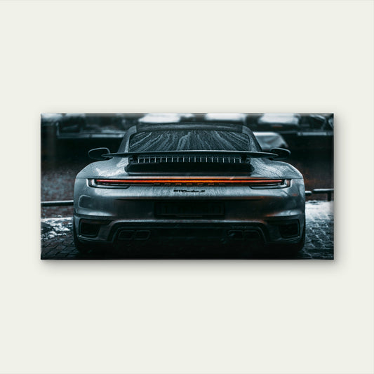 Porsche 911 Turbo S Supercar Rear Wall Art Canvas Office Home Framed 120x60cm