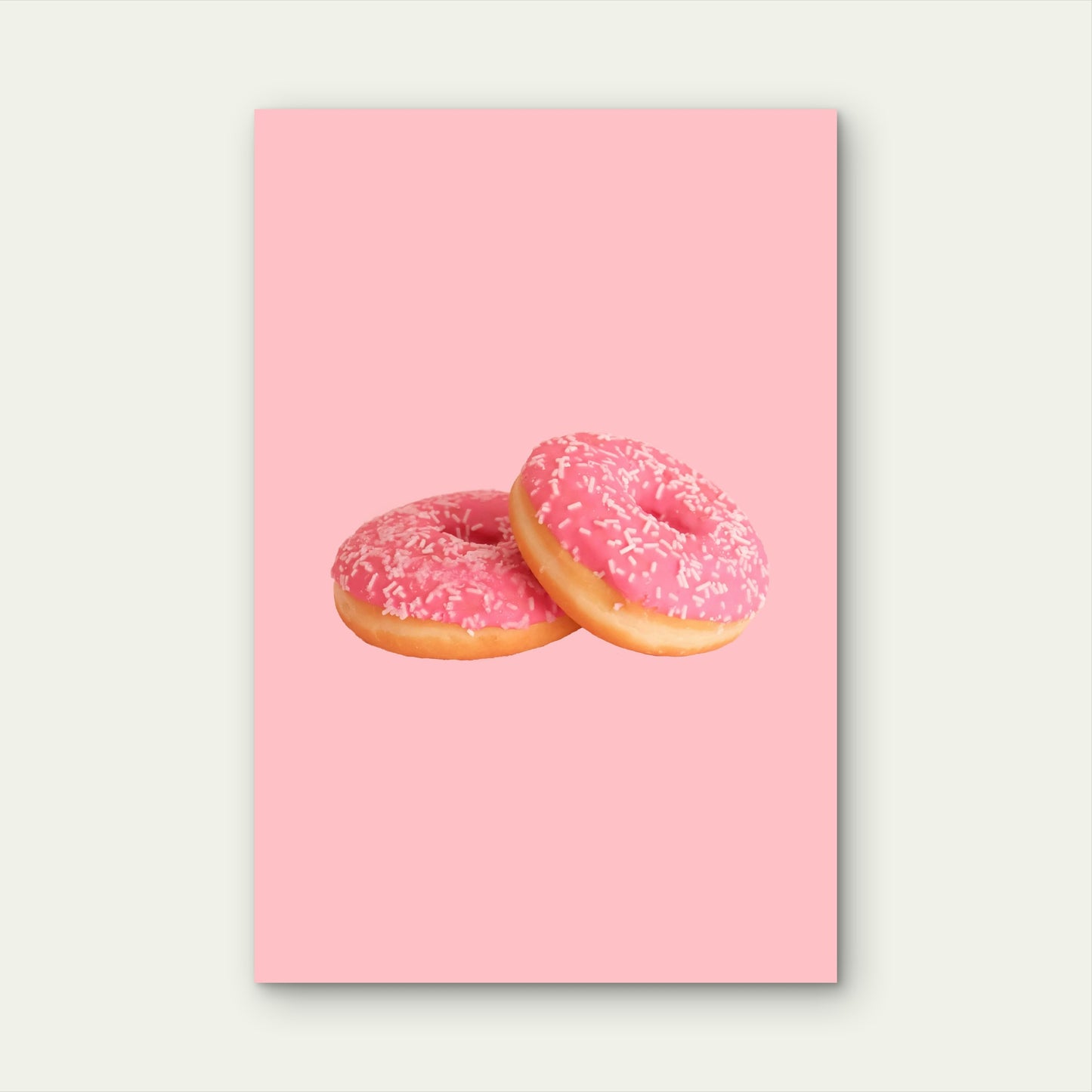 Two Pink Sprinkle Donuts 40x60cm Metal Print Ready to Hang