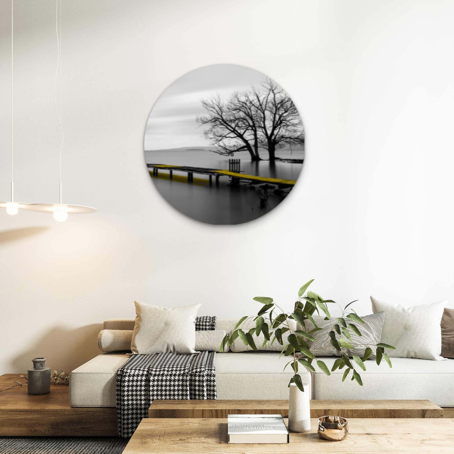 Wooden Pier B&W Acrylic Glass Rounded Print Tempered Glass Wall Art 100% Made in Australia Ready to Hang