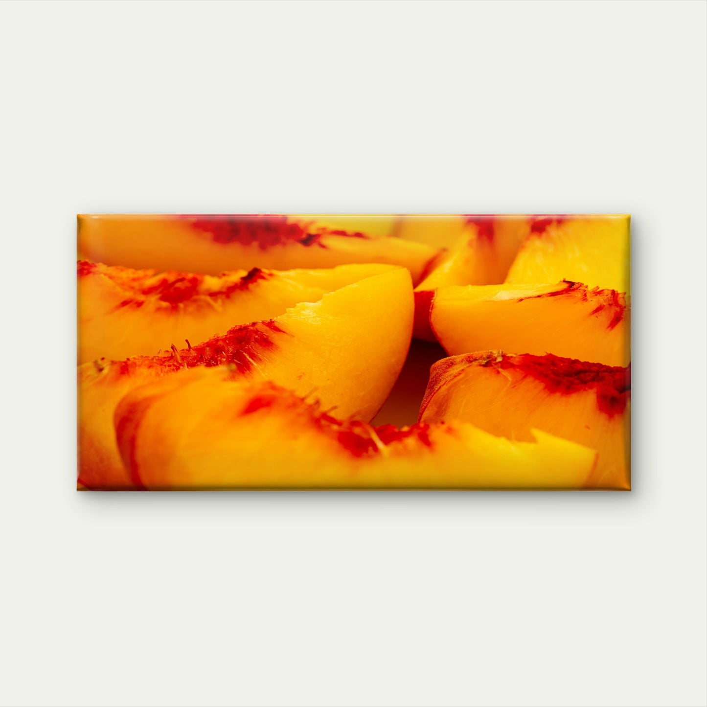 Fresh Sliced Peach Perfection Wall Art Canvas Office Home Room Framed 120x60cm