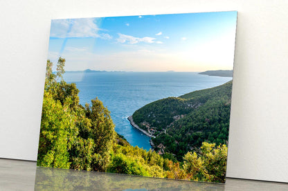 Coastline on Korcula Island in Adriatic Sea in Croatia Acrylic Glass Print Tempered Glass Wall Art 100% Made in Australia Ready to Hang