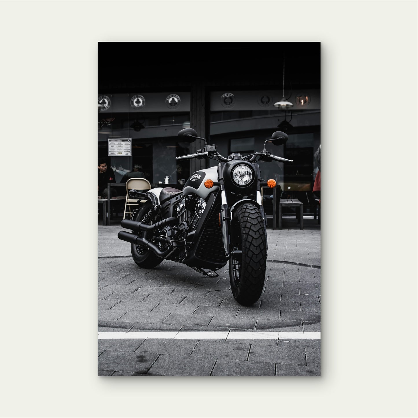 Indian Scout Bobber Motorcycle Cruiser Chopper 40x60cm Metal Print Ready to Hang