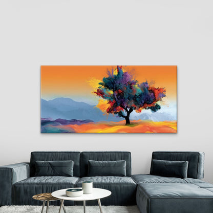 Abstract Tree Modern Mountain Wall Art Canvas Office Home Room Framed 120x60cm
