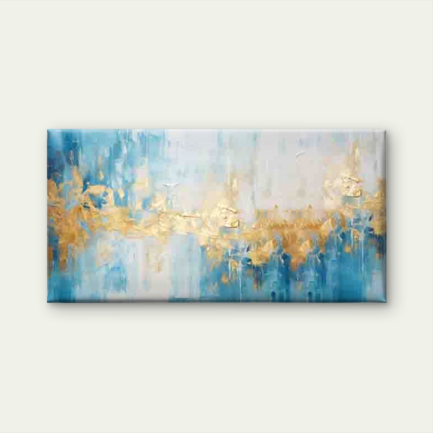 Abstract with Golden Leaf Accen Wall Art Canvas Office Home Room Framed 120x60cm - Bella Home Decor