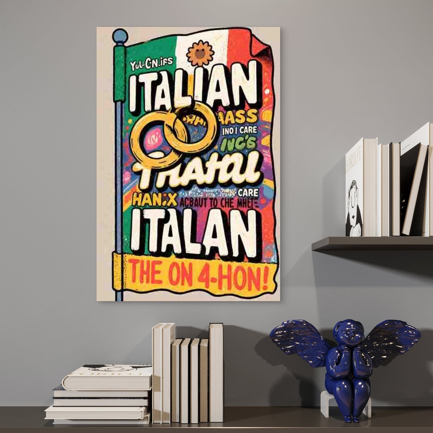Italian - Themed Abstract Metal Print Ready to Hang - Bella Home Decor