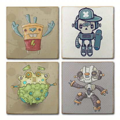 4pcs Robbort Wall Art Canvas Framed