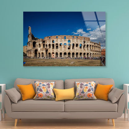 Views Of the Coliseum Rome, Italy Acrylic Glass Print Tempered Glass Wall Art 100% Made in Australia Ready to Hang