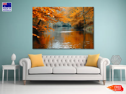 View of River Surrounded By Trees Print 100% Australian Made - Bella Home Decor