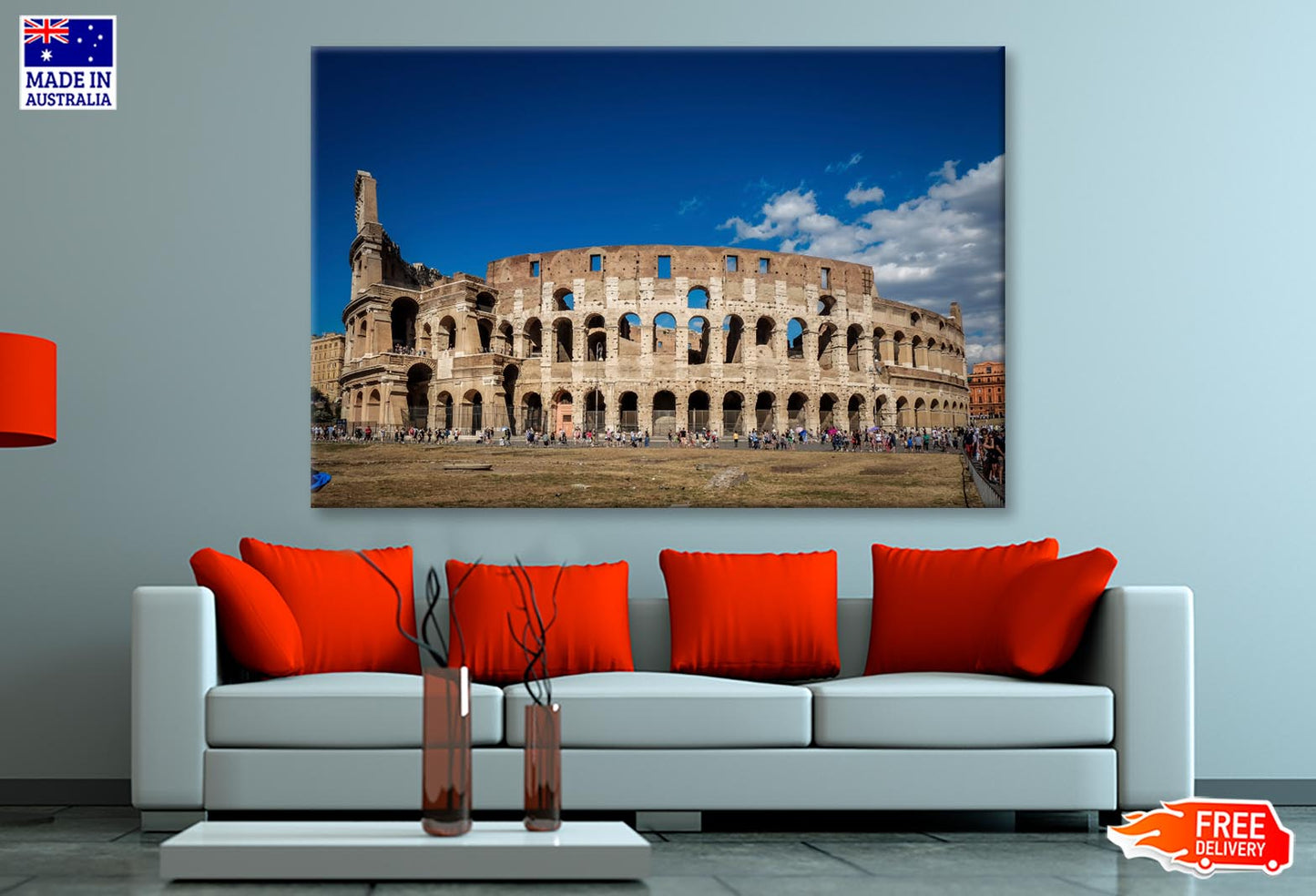 Views Of the Coliseum Rome, Italy Wall Art Decor 100% Australian Made