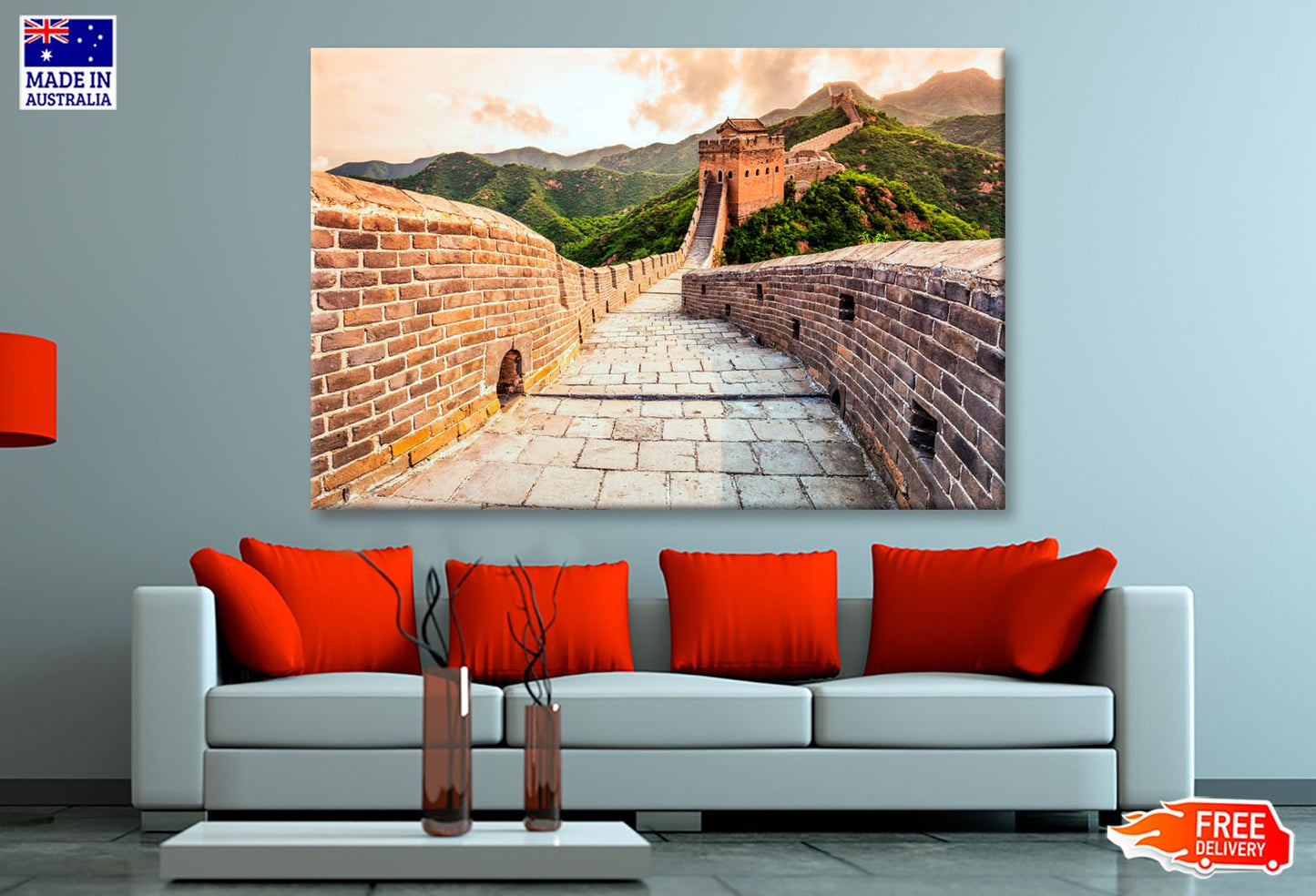 China Famous Landmark Great Wall and Mountains Wall Art Decor 100% Australian Made