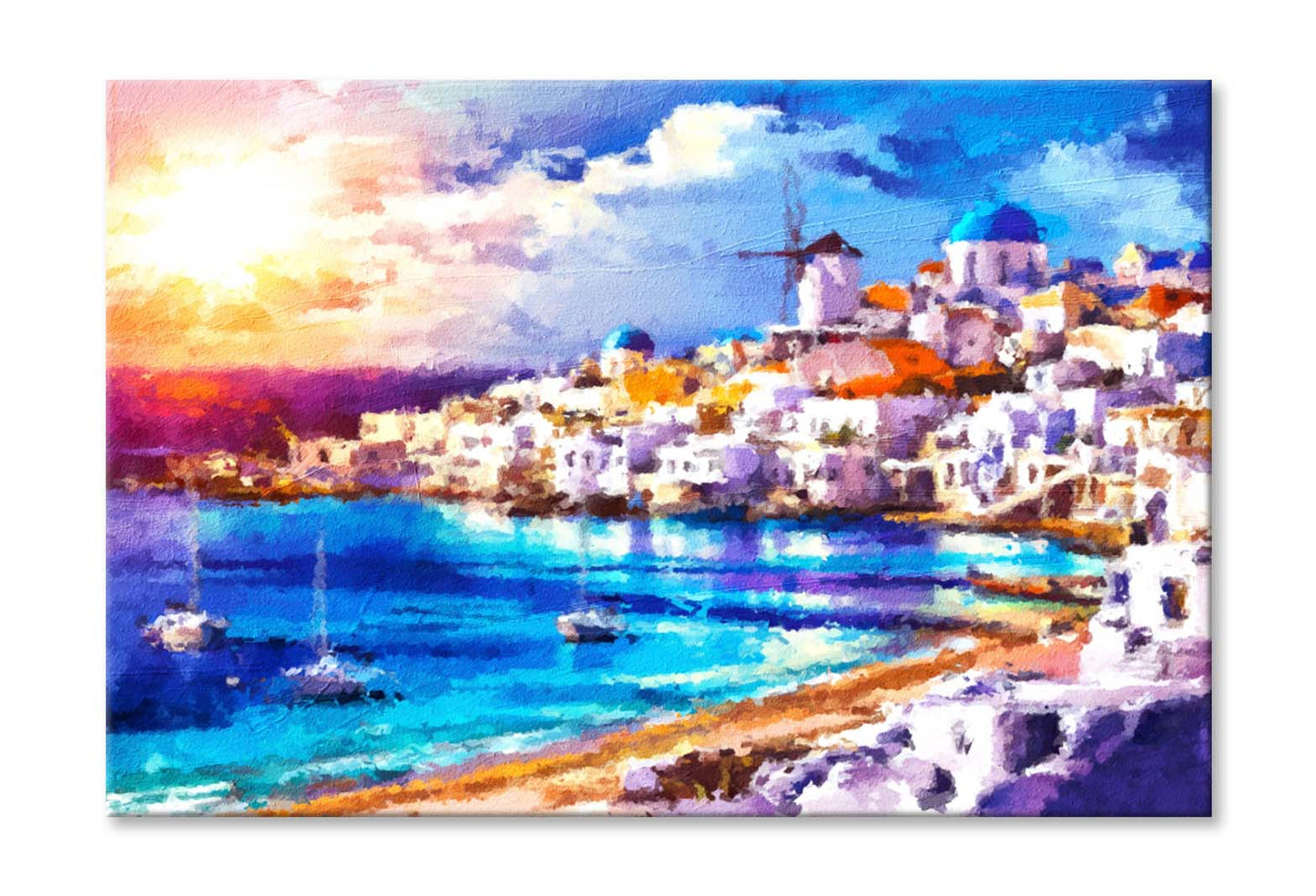 Santorini Island, Greece. Traditional and Famous White Houses Wall Art Limited Edition High Quality Print