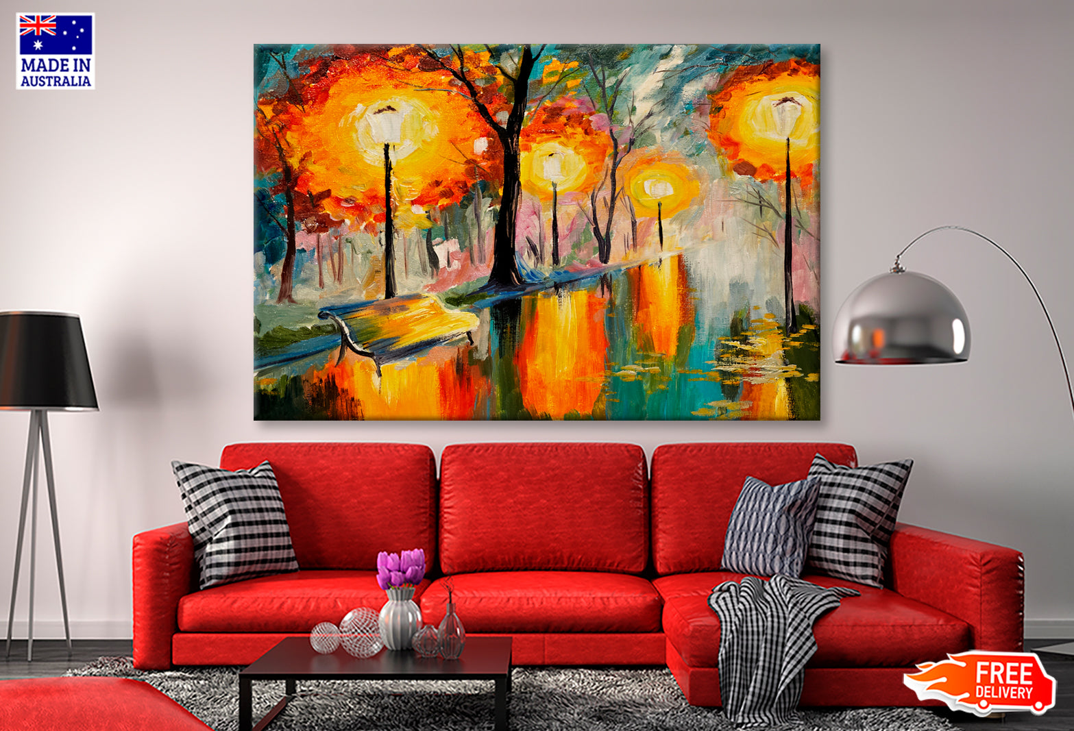 Autumn Street, Art Work Oil Painting Wall Art Limited Edition High Quality Print