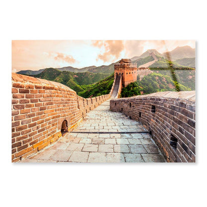 China Famous Landmark Great Wall and Mountains  Acrylic Glass Print Tempered Glass Wall Art 100% Made in Australia Ready to Hang