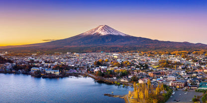 Fuji Mountain Kawaguchiko Lake Sunset Japan Volcanic Wall Art Canvas Office Home Room Framed 120x60cm