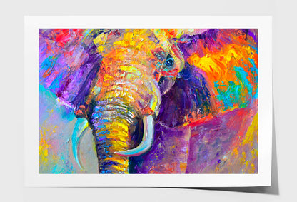 Colorful Elephant Painting Limited Edition High Quality Print Unframed Roll Canvas None