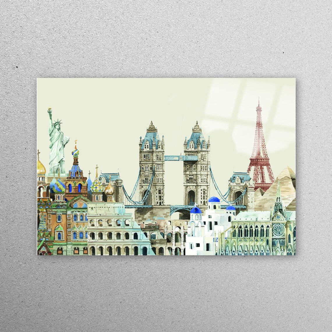 Colosseum Eiffel Tower Acrylic Glass Print Tempered Glass Wall Art 100% Made in Australia Ready to Hang