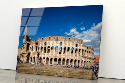 Views Of the Coliseum Rome, Italy Acrylic Glass Print Tempered Glass Wall Art 100% Made in Australia Ready to Hang