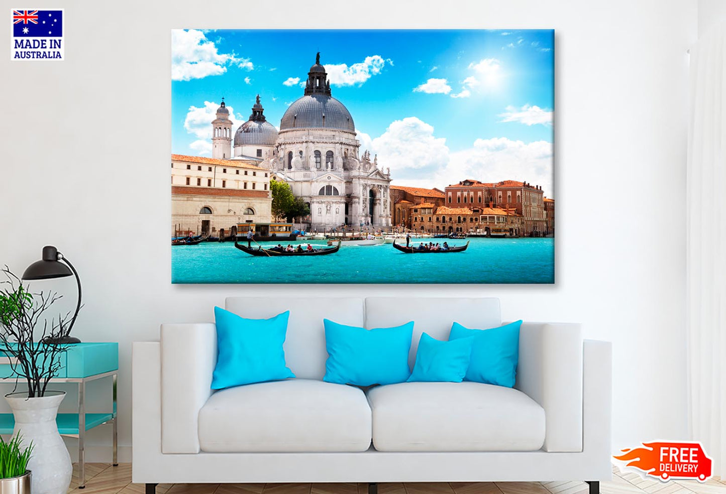 Grand Canal & Basilica Santa Maria Della Salute, Venice, Italy Wall Art Decor 100% Australian Made