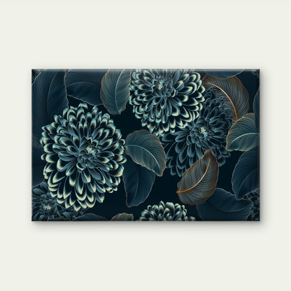 Luxury Blue Gold Floral Seamless Pattern Wall Art Decor 100% Australian Made