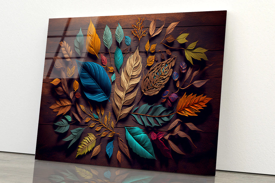 Leaves Art and Painting Acrylic Glass Print Tempered Glass Wall Art 100% Made in Australia Ready to Hang - Bella Home Decor