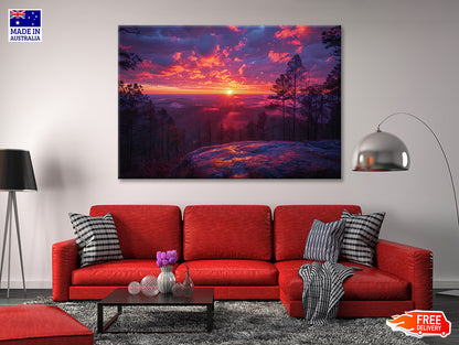 Sunset in the Mountains, Trees Print 100% Australian Made - Bella Home Decor