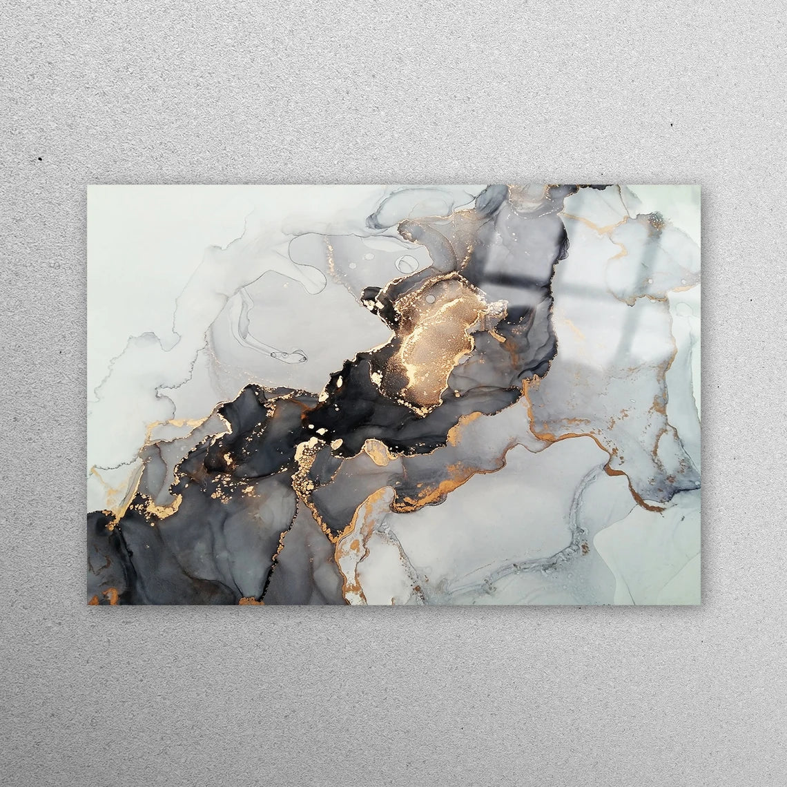 Black Gold Marble, Luxury Acrylic Glass Print Tempered Glass Wall Art 100% Made in Australia Ready to Hang