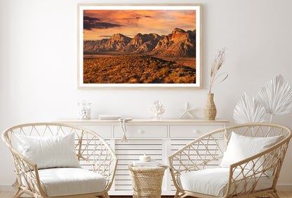 Cliffs of Red Rock with a Cloudy Sky Home Decor Premium Quality Poster Print Choose Your Sizes