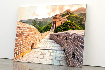 China Famous Landmark Great Wall and Mountains  Acrylic Glass Print Tempered Glass Wall Art 100% Made in Australia Ready to Hang