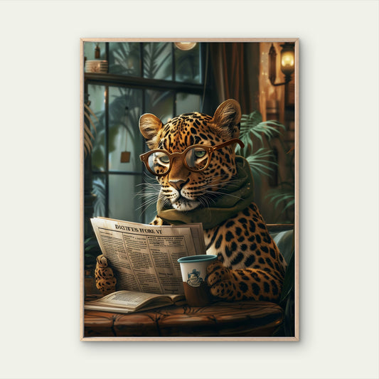 Trendy Leopard Café Coffee Fashion Home Decor Premium Quality Poster Print Choose Your Sizes - Bella Home Decor