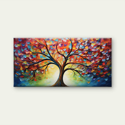 Rainbow Tree of Life Wall Art Canvas Office Home Room Framed 120x60cm - Bella Home Decor