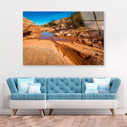 Arizona Sandstone with Rocks Acrylic Glass Print Tempered Glass Wall Art 100% Made in Australia Ready to Hang